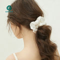 Wholesale Custom Oversized Silk Skinny Scrunchies OEKO-TEX Certified 6cm with Rivets Fashion Hair Ties Best Quality