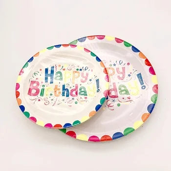 Wholesale Custom Modern Disposable Dinner Plates Biodegradable Eco-Friendly 7&9 Inch Birthday Party Gender Reveal Decorations