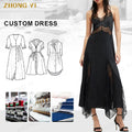 Custom Design Summer Midi Evening Silk Satin Match Lace Dress V-neck Casual Club Party Slip Sexy Long Dresses for Women