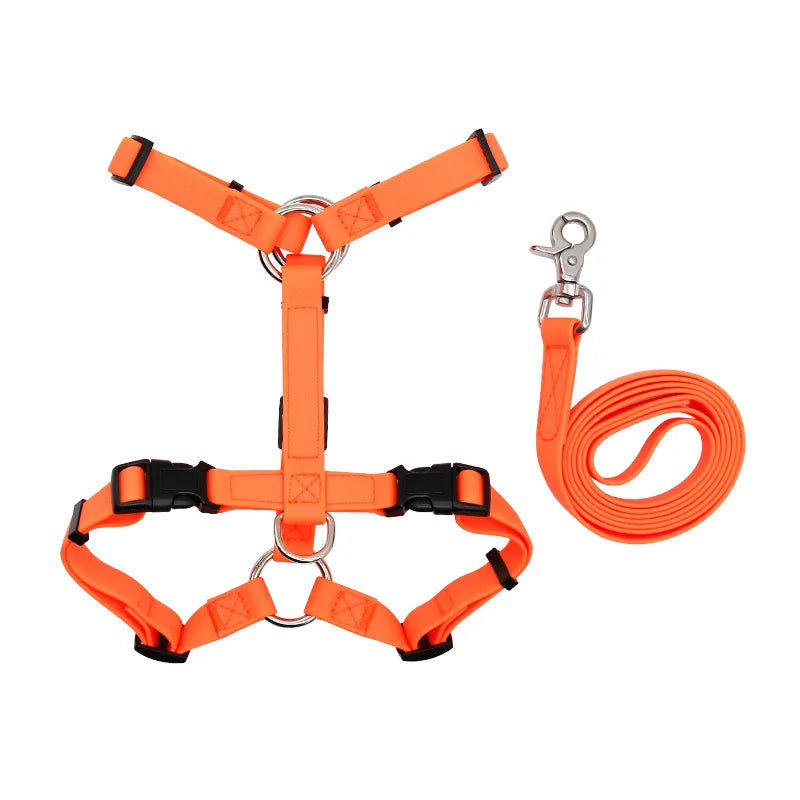 Hot Sale Soft & Comfortable PVC-Coated Nylon Dog Harness Leash Set Training Application with Ribbons