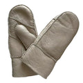 Sample Support Manufacturer Custom logo White Cheap Price Double Face Sheepskin Mittens Winter Warm Hand Sewing Sheepskin Gloves