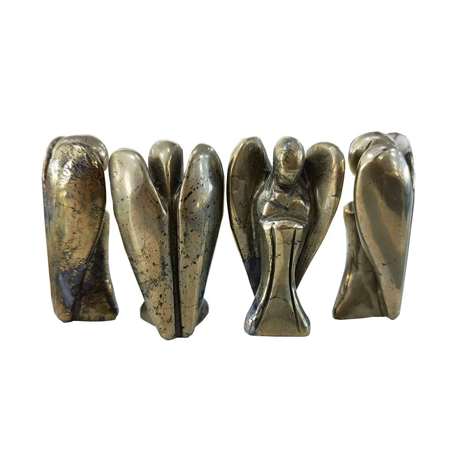 2 Inches Wholesale Natural Crystal Gemstone Angel Statue Standing Pyrite Angel Sculpture