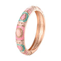 Daili Indian Fashion Bangles Handmade Cute Cat Eye Stone Colorful Opal Bangle Bracelet Gold Plated Zinc Alloy Jewelry