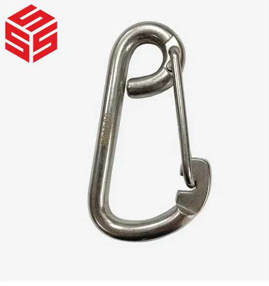 316 Stainless Steel Highly Polished D Shape Wire Gate Multi-Purpose Carabiner for Outdoor Camping & Heavy Industry Use
