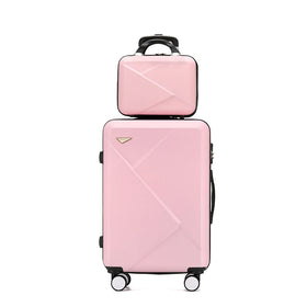 Lady 18inch 2 Wheeled Laptop Waterproof Travel Bags Computer Trolley Leather Luggage Luxury Travel Bags pink Sets Luggage 2020
