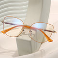 2024 Vintage Women Cat Eye Stainless Steel Metal Eyeglasses Spring Hinges Anti Blue Light Opticl Frame