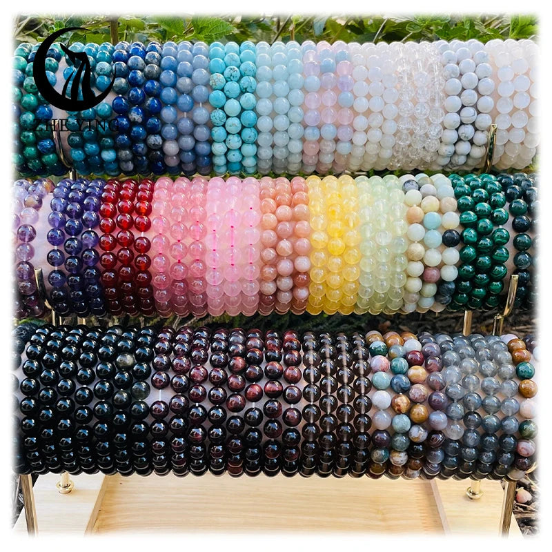 Zhe Ying Crystals Healing Stones Bulk 6/8/10mm Wholesale  Pulseras Mujer Bracelet Stone Natural Healing Stone Bracelets