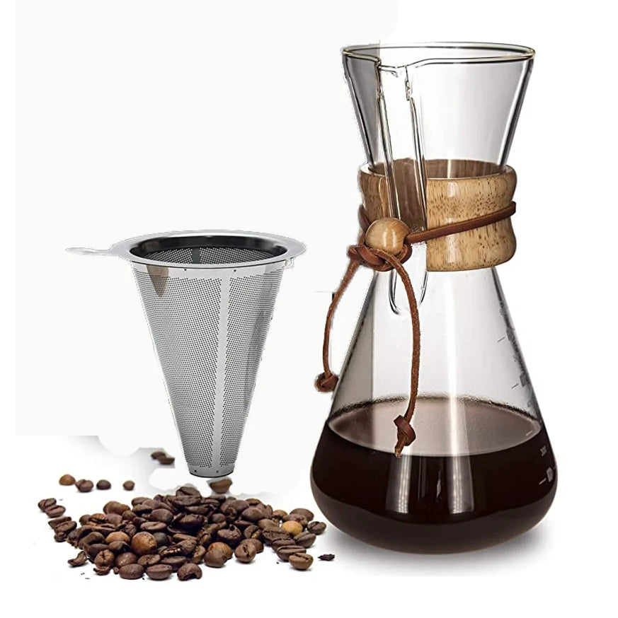 Glass Coffee Filter Pot Maker Wooden Rubber Protective Cover Espresso Coffee Drip Kettle Pot Barista Tools