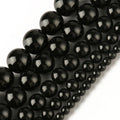 Natrual round Genuine Black Tourmaline Stone Beads 4/6/8/10/12MM for Jewelry Making Bracelet Necklace