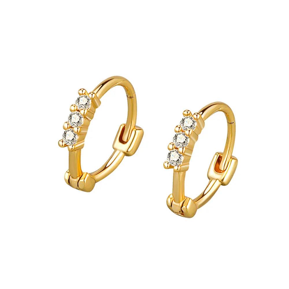 Stylish Chic Dainty Trendy Hoop Earrings for Women Stainless Steel Zircon Earrings Free Shipping