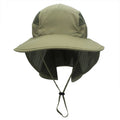Outdoor Mens UV Protective Mesh Sun Hat Wide Brim Fishing Hat With Neck Flap