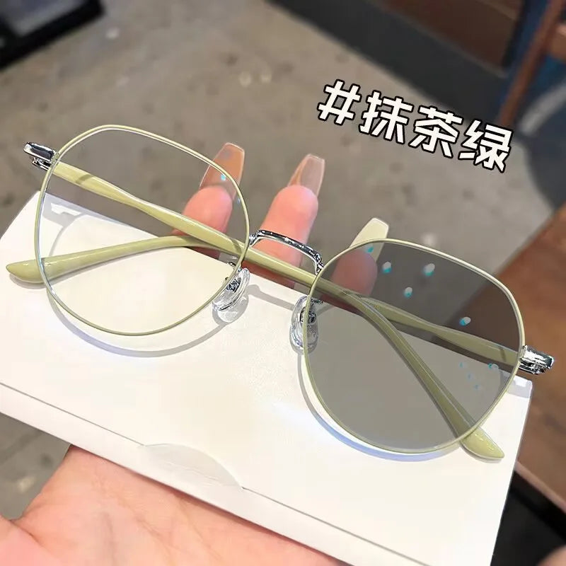 2024 Wholesale Leopard Cat Eye Glasses Frame Candy Colored Clear Thick TR90 DINGSHENG Women's Eyeglasses Diamond Face Shape
