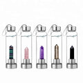 Polished Crystal Infuser Glass Water Bottle Handcrafted Healing Crystals 500ml Eco-Friendly Customizable Logo Unique Craft