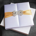 Luxury Silk Wedding Invitation Box Exquisite Ribbon Diamond Buckle Exquisite Hardcover Invitation Box Music Cross Angel Style