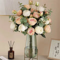European Rose Artificial Flowers 3 Heads Artificial Rose Flowers Bouquet Wedding Decoration