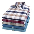 Men's Casual Long-sleeved Shirt Oxford Cotton Anti-wrinkle Yarn Dyed Anti-fade Checked Shirts