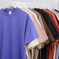 Men's 280g All-Cotton Solid Knitted Round-Neck Casual T-Shirt Loose Breathable Short Sleeve Factory Wholesale Customization