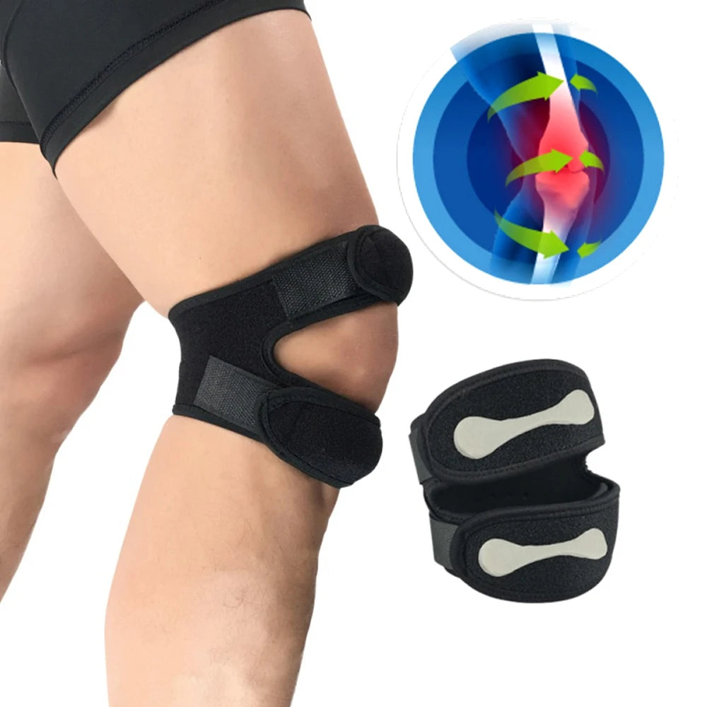 KSY Sports Kneepad Double Patellar Knee Patella Tendon Support Strap Brace Pad Protector Open Knee Wrap Band Fitness