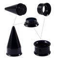 9pcs/lot Classic Black Acrylic Taper Tunnel Kit Ear Expanders Gauges Stretchers Plug Set Engagement Wedding Gift Body Piercing