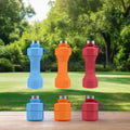 Henuoda Custom Food Grade Silicone PP Sustainable Collapsible Sports Water Bottle Fitness Dumbbell Use Custom Logo Color Custom