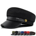 Women's Visor Beret Hats Metal Button Vintage Octagonal Cap  Newsboy Cap