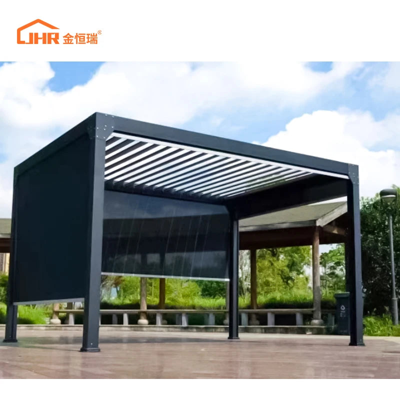 JHR Newest Metal Louver Price Electric Waterproof Aluminum Pergola Pavilion Aluminium Pergola for Garden Pergolas and Gazebos