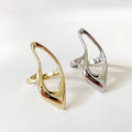 Exaggerated Punk Jewelry Accessories 925 Sterling Silver Open Adjustable Irregular Geometric Hollow Ring