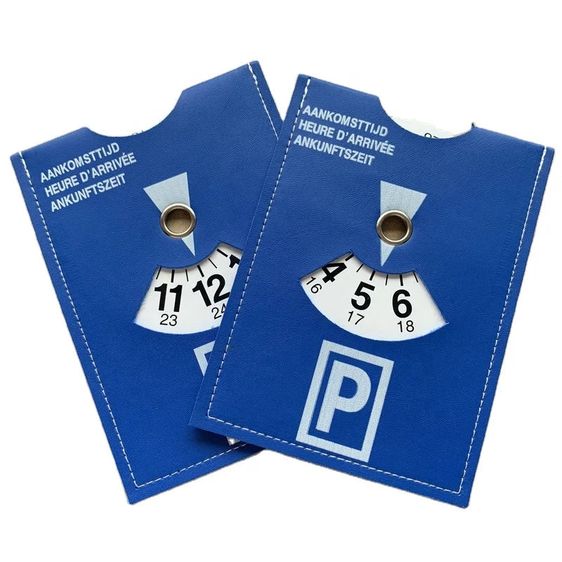 Wholesale Europe Popular PVC Leather Parking Disc Cheap Customized Print Car Leather Parking Timer