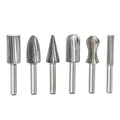 NINDEJIN MG-XZC-6HZ 6PCS 1/4" Inch Shank Carbon Steel Carbide Rotary Files Burr Drill Bits 55mm Length Plain Finish for Drilling