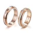 H&F AU750 Customized 14K 9K 18K Gold Wedding Ring Rotatable Natural Diamond Latest Gold Couple Ring Designs for Parties