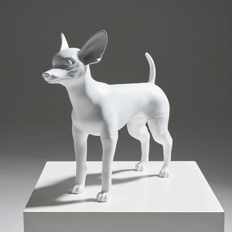 Afellow Wholesale Custom Design Chihuahua Dog Model Pet Clothes Display Dog Mannequin Fiberglass Dog Mannequin