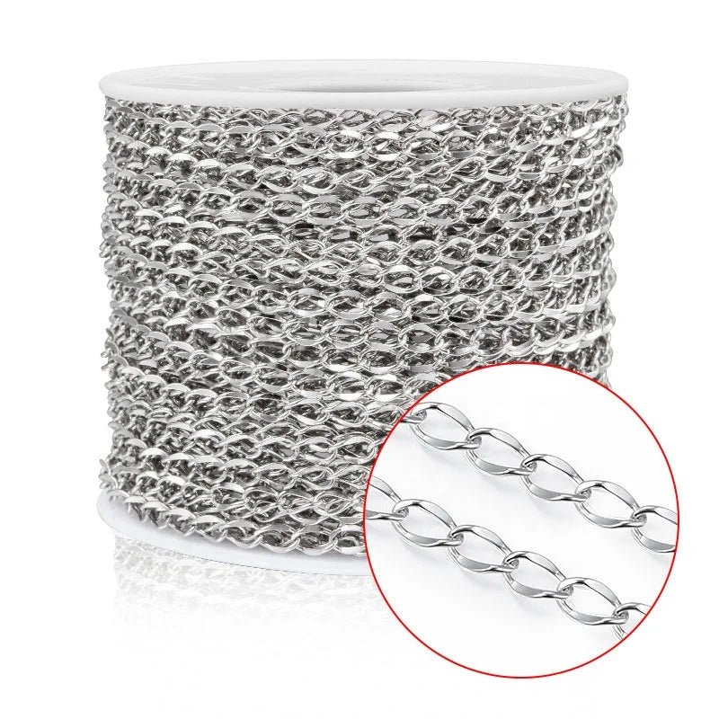 Wholesale Pvd Color Retention 18k Gold Chains Mirror Polished Necklace Stainless Steel Chain for Jewelry Making