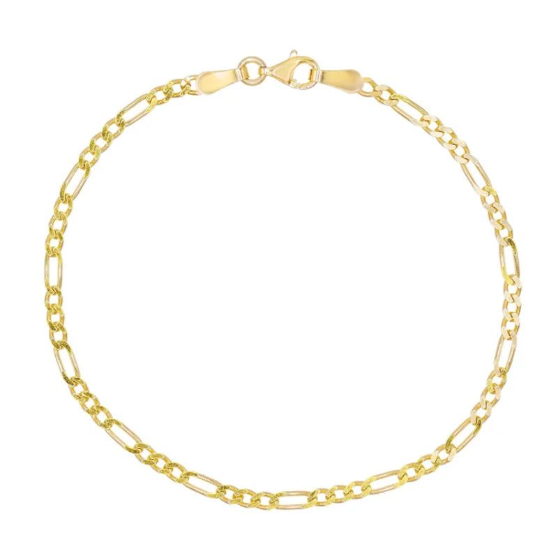 China Supplier Wholesale Handmade Luxury Jewelry Custom High Quality Dainty 925 Sterling Silver Figaro Chain Anklet for Women