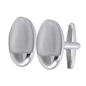 Wholesale White Cat Eye Agate Stone Elegant Cufflinks Custom Mens Suit Shirt Accessory Wedding Tuxedo Trendy Jewelry Gift Set