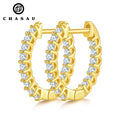 Hot Sale Classic 925 Sterling Silver 1.5MM 0.015CT Round Moissanite Hoop Cluster Stud Earrings Statement Earrings for Women