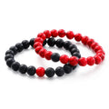 Fashion Man Natural Stone Beaded Bracelets 8mm Red Turquoise Black Agate Beaded Bracelet Simple Couple Jewelry Bangle
