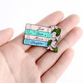 Fashion Brooch Cartoon Cute Girl Heart Book Green Leaf Flower Dripping Oil Alloy Pin Accessories