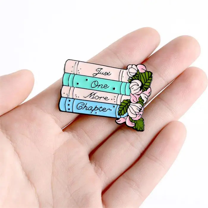 Fashion Brooch Cartoon Cute Girl Heart Book Green Leaf Flower Dripping Oil Alloy Pin Accessories