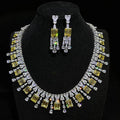 New Design Women Fashion Dainty Statement Necklace Rhodium Plated Jewelry Necklace Set