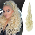 Women's Long Wavy Flexible Synthetic Hair Extensions Portable Single Weft Wrap Around Pony Tail