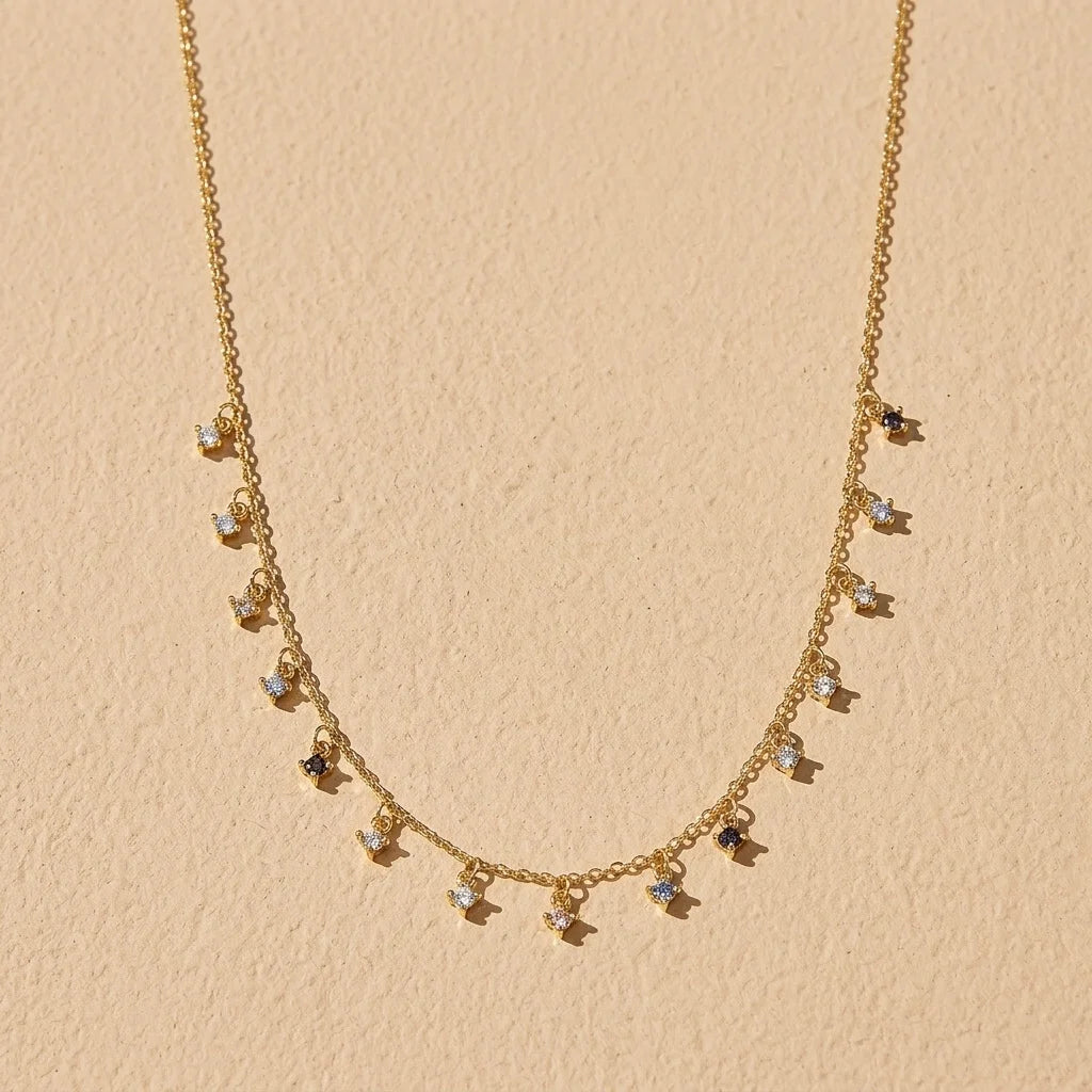 925 Sterling Silver Zircon Butterfly Necklace Gold Plated Dainty Choker Colorful CZ Charms Delicate Layering Jewelry for Women