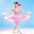 Professional Pretty Swan Lake Ballet Dress Pink Ballerina Puffy Skirt Dancing Performance Costume for Girls