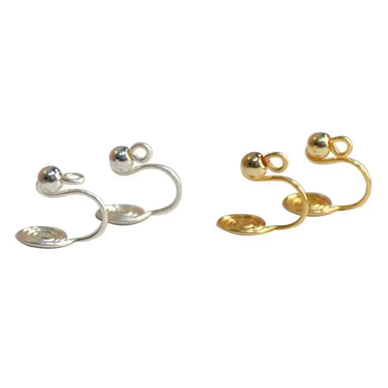 Wholesale Stainless Steel Electrogold Mosquito Coil Ear Earring Clip U Clip Earless Jewelry Finding Ear Clip