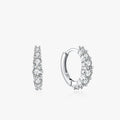 Ailmay Real 925 Sterling Silver Luxury Circle Zirconia Hoop Earrings Trendy Ear Buckle for Women Wedding Engagement Jewelry Gift