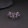 W0387 Abiding Sustainable Materials Jewelry Manufacture Natural Amethyst Gems 925 Sterling Silver Innovative Designs Ring