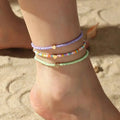 Fashion  Simple  Bohemia  Rice Beads  Heart-shaped Anklet Beach  Love Adjustable Foot Accessories