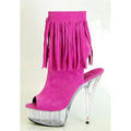 Stylish Tassel Detail Top Grade 15cm Suede Leather Platforms Ankle Boots High Heel Shoes 6 Inch Womens Boots