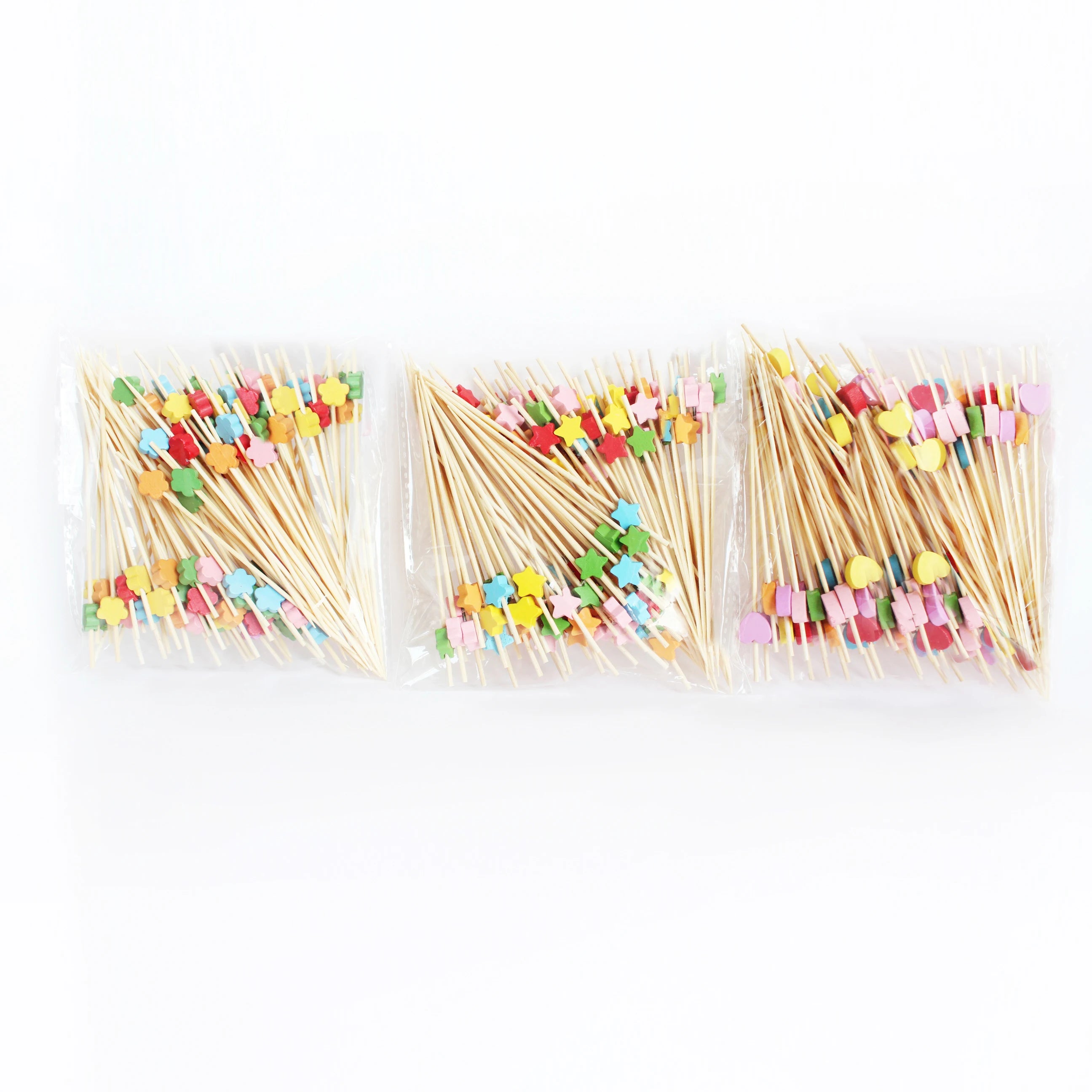 100-Pack Cocktail Picks Colorful Wooden Toothpicks Cocktail Sticks for Party