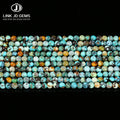 JD Wholesale Semi-precious Gemstone Finished Round Beads 4mm Natural Hubei Turquoise Stone Loose Beads for Jewelry Making