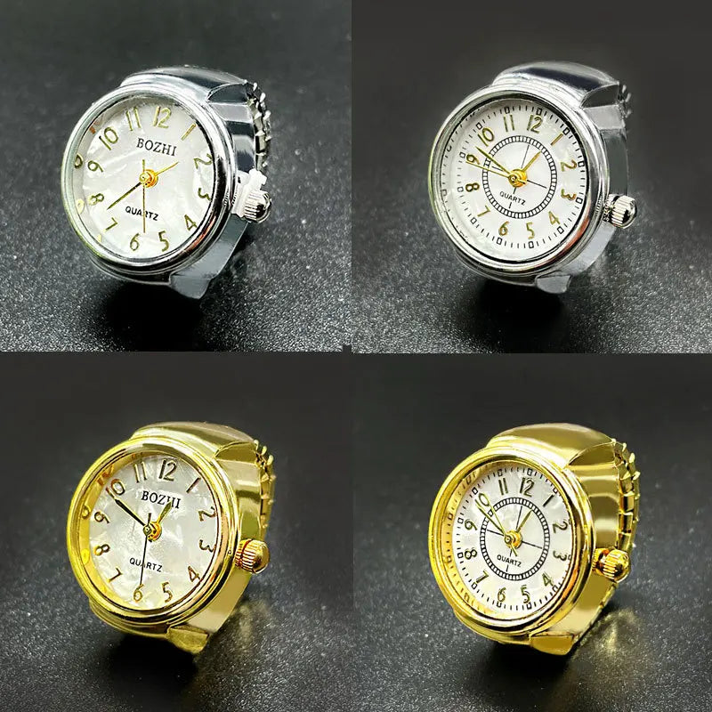 Hot Selling Gold Digital Ring Watch Fashion Jewelry Creative Finger Watch Ring for Men and Women